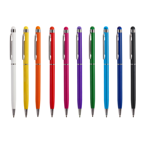 Penna a sfera in metallo con touch screen colorato