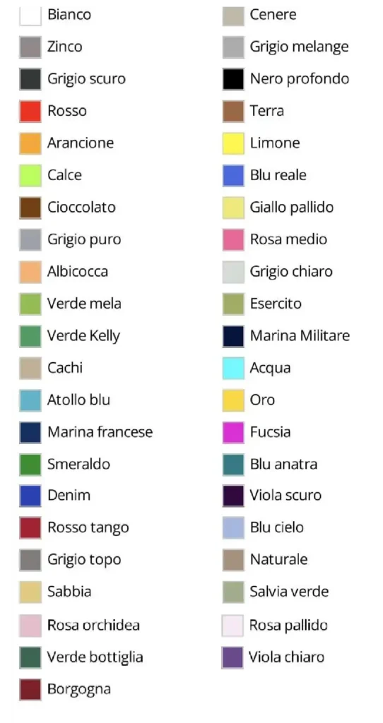 tshirt colori disponibili